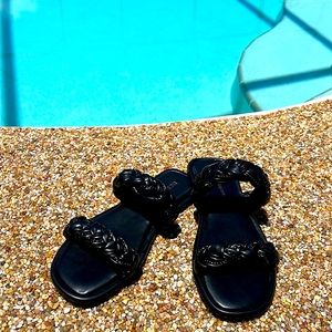 Braided Black Sandals